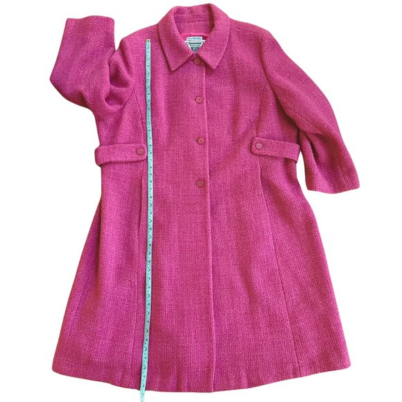 Vintage Marvin Richards Wool Tweed Pink Long Coat – Women’s 3X Barbie Plus GUC - Picture 9 of 9